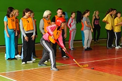 Спортландия между командой преподавателей и командой учащихся ко Дню учителя, октябрь 2014 года.